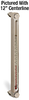 Aluminum Liquid Level Gage with Card Thermometer, 17” Centerline, 1/4