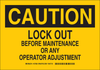 Brady B-401 Polystyrene Rectangle Yellow Lockout / Tagout Sign - 10 in Width x 7 in Height - 127507 - 754473-75846 - R. S. Hughes Company, Inc.