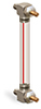 Nylon Liquid Level Gage with Shut-Off, 6” Centerline, Front Mount 1/2”-20 - B3642-30600BA1W - Oil-Rite Corp.