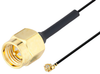 SMA Male to UMCX 2.5 Plug Cable 6 Inch Length Using 0.81mm Coax, RoHS - PE3CA1023-6 - Pasternack