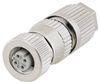 M12 4 Position D-Code Female Shielded Field Termination Connector - T5B00015 - MilesTek Corporation