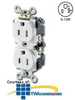 Leviton Narrow Body Duplex Receptacle 15 Amp, 125 Volt,.. -- TBR15 - Image