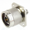 4 Hole Flange SMA Female (Jack) to N Male (plug) Adapter, High Temp, 1.2 VSWR -- SM4256 - Image