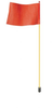 7' Light-Duty Warning Whip with Yellow Rod and Hex Base Mount, Orange Flag - FSRR7Y-HB -- FSRR7Y-HB