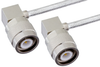 TNC Male Right Angle to TNC Male Right Angle Semi-Flexible Cable 6 Inch Length Using PE-SR402FL Coax, LF Solder, RoHS - PE39480-6 - Pasternack