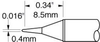 Metcal Smartheat Soldering Cartridge STTC-845P - Conical Tip - 0.34 in Tip Length - 0.016 in Tip Width - METCAL STTC-845P - R. S. Hughes Company, Inc.