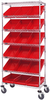 Cart W/ Bin, 7Shelves, 18Bins, Red; No. Of Bins Quantum Storage - 44AC5753 - Newark, An Avnet Company