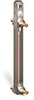 Levelux Steel Liquid Level Gage with Shut-Off, 7” Centerline, Front Mount 1/2