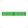 Brady B-946 White on Green Vinyl Self-Adhesive Pipe Marker - 1 1/8 in Height - 3/4 in Character Height - 7 in Length - Printed Msg = DEIONIZED WATER SUPPLY - 7075-4 -- 754476-90126