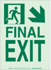 Brady Bradyglo B-523 Polyester Rectangle Gray Exit Sign - 10 in Width x 14 in Height - Glow in the Dark, Laminated - TEXT: FINAL EXIT - 81721 - 754473-81721 - R. S. Hughes Company, Inc.