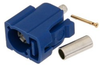FAKRA Jack (Female) Connector for RG174, RG316, RG188, .100 inch, FM-B100, FM-C100, LMR-100, Crimp/Solder, Blue Color - FMCN1346C - Fairview Microwave Inc.