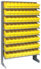Sloped Rack, 8Shelves, 72Bins, Yellow; Shelving Unit Type Quantum Storage - 44AC6558 - Newark, An Avnet Company