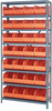 Open Shelving, 8Shelves, 28Bins, Orange; Shelving Unit Type Quantum Storage - 44AC8852 - Newark, An Avnet Company