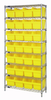 Open Wire Shelving, 8Shelves, 28Bin, Yel; Shelving Unit Type Quantum Storage - 44AC8531 - Newark, An Avnet Company
