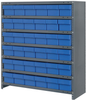 Closed Shelving, 7Shelves, 36Bins, Blue; Shelving Unit Type Quantum Storage - 44AC4584 - Newark, An Avnet Company
