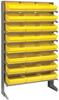 Sloped Rack, 8Shelves, 24Bins, Yellow; Shelving Unit Type Quantum Storage - 44AC6586 - Newark, An Avnet Company