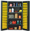 Bin Cabinet, Steel, 96Bin, Yellow, 800Lb; No. Of Bins Quantum Storage - 44AC6947 - Newark, An Avnet Company