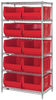 Open Wire Shelving, 6Shelves, 10Bin, Red; Shelving Unit Type Quantum Storage - 44AC8236 - Newark, An Avnet Company