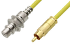 75 Ohm RCA Male to 75 Ohm RCA Female Bulkhead Cable 60 Inch Length Using 75 Ohm PE-B159-YW Yellow Coax - PE38135/YW-60 - Pasternack