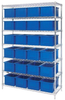 Open Wire Shelving, 7Shelves, 24Bin, Blu; Shelving Unit Type Quantum Storage - 44AC8261 - Newark, An Avnet Company