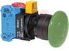 Switch,NON-Illuminated Pushbutton,MUSHROOM,Momentary,1NO,GREEN - 70174976 - Allied Electronics, Inc.