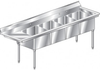 F4L Series, 4 Compartment Sink - Left Drainboard - MF4-2116-24L - AERO Manufacturing Company