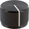 Knob;Dia 0.925in;Shaft Sz 0.25in;Panel;Top & Side Saw Cut;Black Gloss;Aluminum - 70126034 - Allied Electronics, Inc.