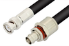BNC Male to BNC Female Bulkhead Cable 24 Inch Length Using RG8 Coax - PE3440-24 - Pasternack