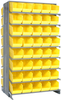 2 Side Sloped Rack, 16Shelves, 80Bin/yel; Shelving Unit Type Quantum Storage - 44AC6380 - Newark, An Avnet Company
