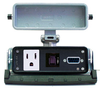 HBE 24 Remote Access Port with AC Outlet, 3 Amp Circuit Breaker, 9-pin Female D-Sub Connector with Terminal Block Interface, Horizontal -- 24-1-3A-9FT