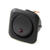 OptiFuse R13-203L-01-RED, Round LED Rocker Switch, Square Face Plate, 25A, On-Off, SPST, Red - 47697 - Waytek, Inc.