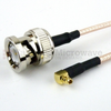 BNC Male to RA MMCX Plug Cable RG316 Coax in 12 Inch - FMC0819316-12 - Fairview Microwave Inc.