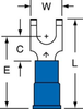 3M Scotchlok Blue Locking Butted Nylon Butted Fork & Spade Terminal MNG14-10FFBX - 0.86 in Length - 0.3 in Fork Width - #10 Stud - 051128-58974 - R. S. Hughes Company, Inc.