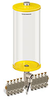 Yellow Color Key, Clear View Multiple Feed Electro Lubricator, 1 gal Acrylic Reservoir, 10 Feeds, 1/8