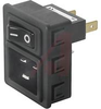 inlet with circuit breaker, IEC Appliance inlet C20, 1 pole, snap in, 15A -- 70080328