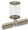Clear View Multiple Feed Electro Lubricator, 1/2 gal Acrylic Reservoir, 18 Feeds, 1/8