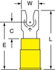 3M Scotchlok Yellow Locking Butted Nylon Butted Fork & Spade Terminal MNG10-6FLX - 1.03 in Length - 0.28 in Fork Width - #6 Stud - 051128-58794 - R. S. Hughes Company, Inc.
