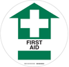 Brady B-819 Vinyl Circle White First Aid Sign - 17 in Width x 17 in Height - Laminated - TEXT: FIRST AID - 29294 - 754476-29294 - R. S. Hughes Company, Inc.