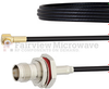 Snap-On RA MMBX Plug to TNC Female Bulkhead Cable RG174 Coax in 24 Inch - FMCA1443-24 - Fairview Microwave Inc.