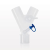 Bifurcated Wye Connector with Luer Elbow, Left Temp Port and Plug -- 55109 - Image