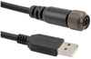 IP67 Rugged USB 2.0 Cable, Mighty Mouse 4 Pin Male Aluminum Cadmium Finish w/ Dust Cap to RJ45 Plug, 28/22AWG, LSZH, Black, 1.0F -- MUS2A00025-1F