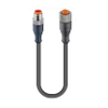 Sensor / Actuator Connectors: Cordset, double ended, M12 Standard, Straight Male, 4-pole to a, M12 Standard, Straight Female, 4-pole; with Grey PVC 22 AWG cable - RST 4-RKT 4-646 - Belden Inc.