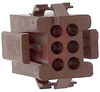 Connector, Soft Shell; 250 VAC; 9 A (Max.); 0.165 x 0.165 in.; Nylon; Brick Red - 70083734 - Allied Electronics, Inc.