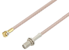 Snap-On MMBX Plug Right Angle to SMA Female Bulkhead Cable 12 Inch Length Using RG316-DS Coax - PE3C4052-12 - Pasternack
