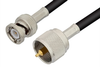 UHF Male to BNC Male Cable 72 Inch Length Using RG223 Coax - PE3803-72 - Pasternack