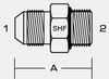 2404 BSPP - MALE JIC 37° x MALE BSPP -- 2404-04-02 BSPP - Image