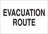 Brady B-555 Aluminum Rectangle White Evacuation Route Sign - 10 in Width x 7 in Height - TEXT: EVACUATION ROUTE - 41051 - 754476-41051 - R. S. Hughes Company, Inc.