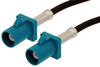 Water Blue FAKRA Plug to FAKRA Plug Cable 12 Inch Length Using RG174 Coax - PE38751Z-12 - Pasternack