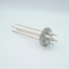 Power Feedthrough with Power Glove Connectors, 5000 Volts, 30 Amps, 4 Pins, 0.094″ Copper Conductors, 2.16″ QF / KF Flange - A5972-1-QF - MPF Products, INC.