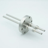 Power Feedthrough, 12,000 Volts, 2 Tubes, 0.25″ Nickel Conductors, 2.75″ Conflat Flange - A0065-6-CF - MPF Products, INC.
